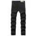 Funny Jeans With Ripped Patches, Black Flowing Whiskers, Elastic Slim Fit, Small Leg Pants, Personalized Men's Pants_voghion.com