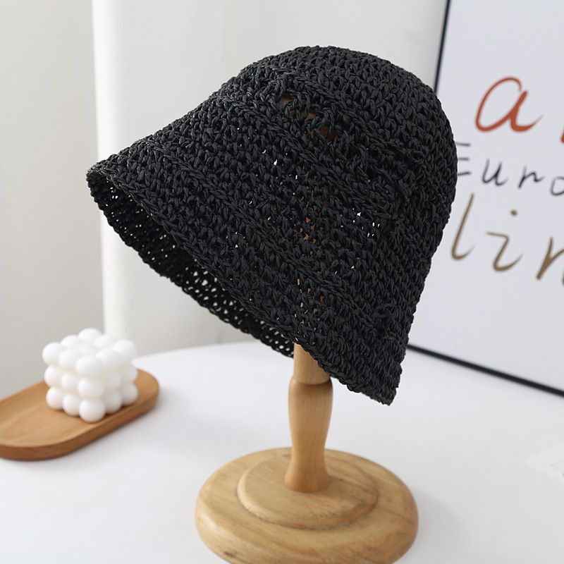 Karstā izpārdošana, korejiešu vasaras spainis, daudzpusīga austa salmu cepure, pludmales saules aizsardzība, salokāma sieviešu zvejnieka cepure, Sombrero Mujer_voghion.com