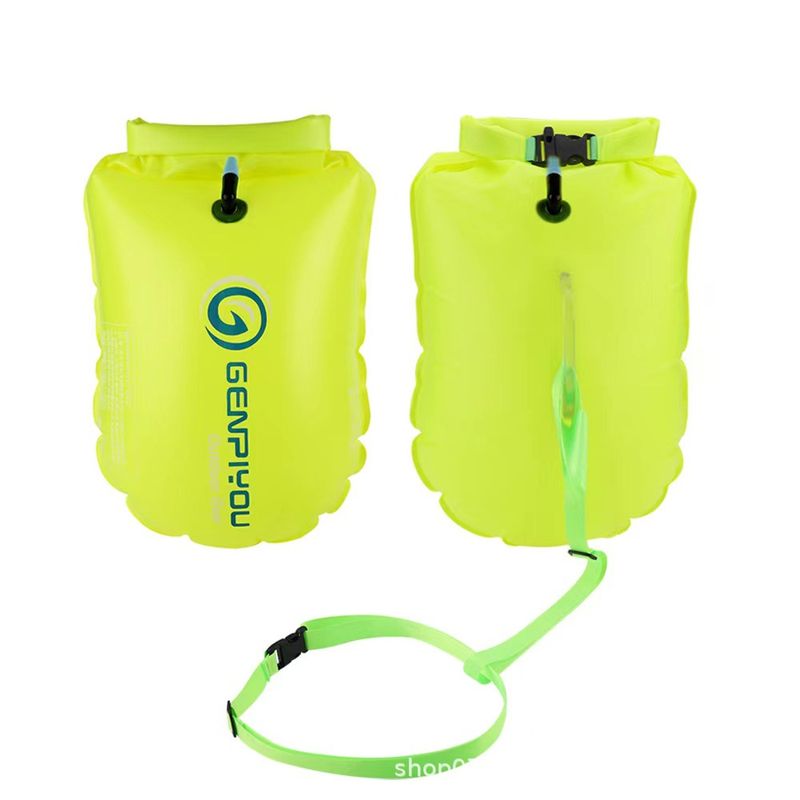 GENPIYOU Double pompe à air de rangement, aide à la natation, flotteur gonflable, sac étanche_voghion.com