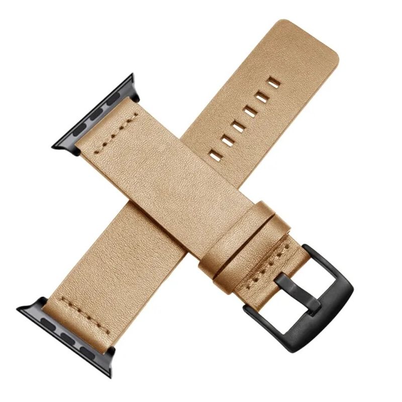 For AppleWatch Ultra 9876 Stainless Steel Pin Buckle Genuine Leather Strap_voghion.com
