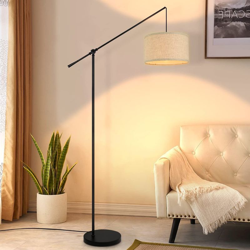 Stehlampe Wohnzimmer Moderne Bogenlampe - Stoff Design E27 Fassung max. 60W Bogenleuchte Deko Leselampe Mit Fußschalter Für Büro Schlafzimmer_voghion.com