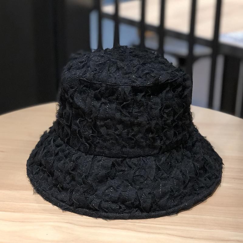 Chapéu de pescador de aba larga, respirável, plissado, versátil, com proteção solar de verão, malha de renda_voghion.com