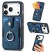 TechGlobe TechGlobe Compatible With 17 Card Holder Phone Solid Color Retro Hardware Ring Car Mount Magnetic IPhone 16 Protective_voghion.com