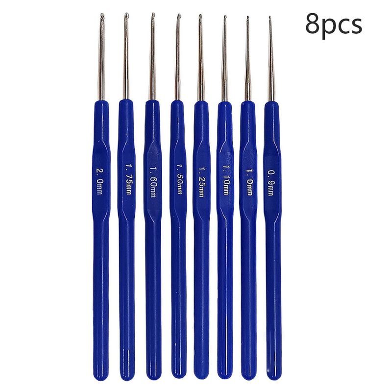 Knitting tools sweater needles blue handle crochet needles lace fine crochet needles_voghion.com