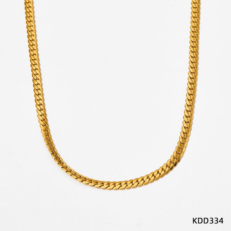 Rostfritt stål guldhalsband för män och kvinnor hiphop piskkedja halsband rostfritt stål 6,5 mm krypterad färgbevarande parsmycken_voghion.com