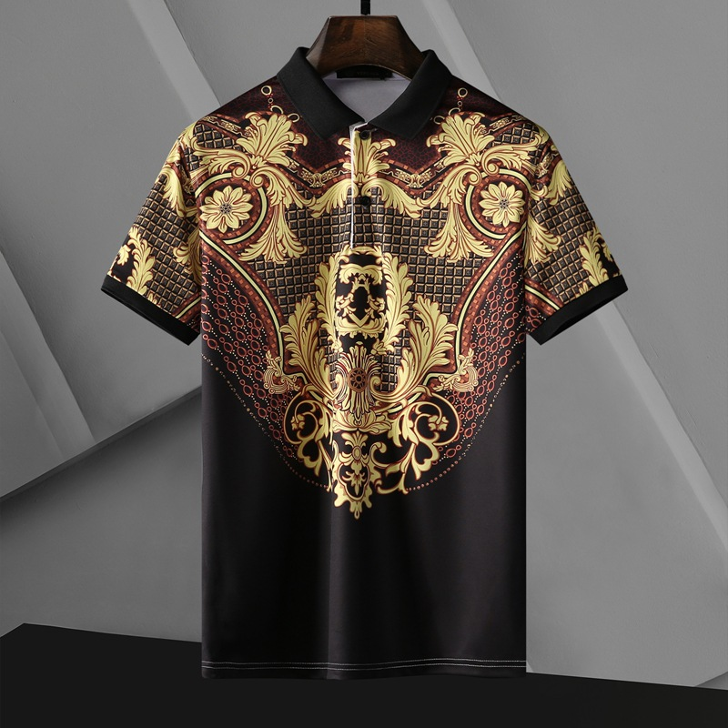 Herrenbekleidung Dadi Ge Kurzarm-T-Shirt Herren Sommer neuer Reverspullover atmungsaktiv schweißabsorbierend lässig T Herren Eis Seide Herren V809#_voghion.com