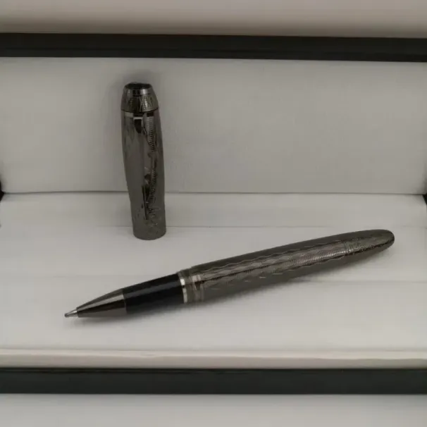 Penna a sfera a rullo / penna a sfera / penna stilografica in resina nera e cristallo Monte di lusso all'ingrosso, cancelleria per ufficio, regalo B0035_voghion.com