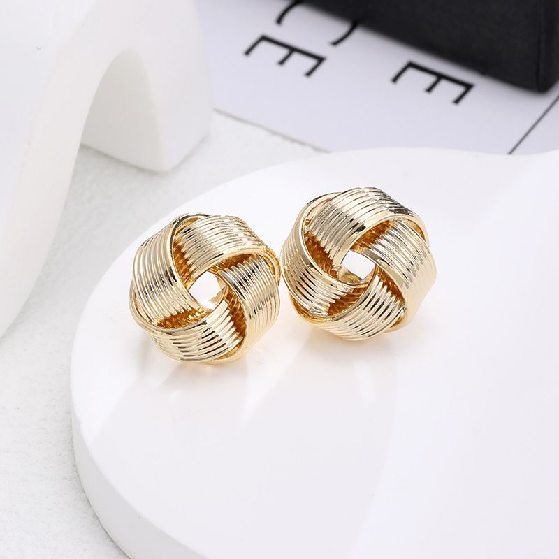 Orecchini da donna in argento con aghi intrecciati, strisce metalliche, personalità, moda esagerata, orecchini di alta gamma_voghion.com