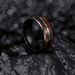 Men's Stainless Steel Pop Jewelry Natural Element Ring Hawaiian Acacia wood Men's titanium steel ring_voghion.com