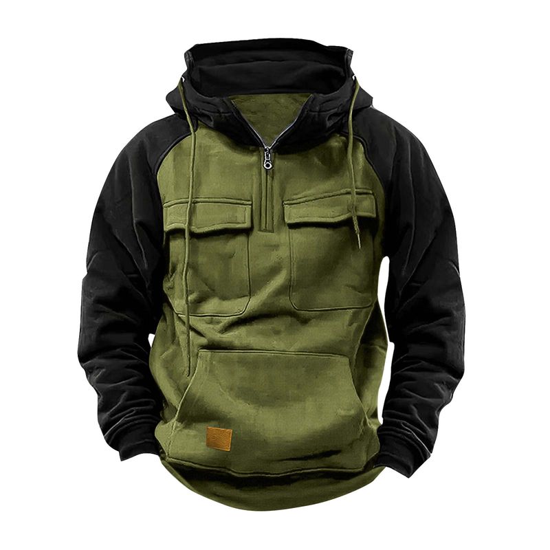 Giacca invernale da uomo con cerniera, a maniche lunghe, con cappuccio, per sport e corsa_voghion.com