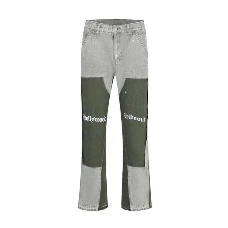 DistMurcia-Jean En Denim Évasé Pour Hommes, Vintage, Graffiti, Hip Hop, Splash Ink, Turnblock, Y2K, Street Wear, Casual, Slim Fit, Pantalon_voghion.com