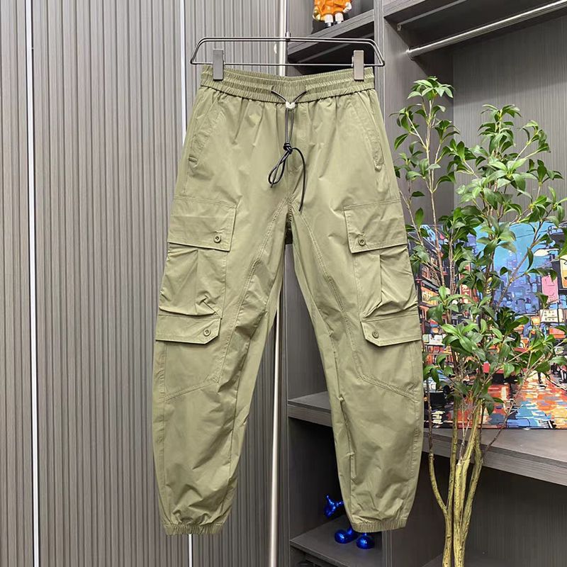 Neue, strapazierfähige Arbeitshose aus Baumwolle für Herren, schmutz- und verschleißfest, lockere Hose mit geradem Bein für Herren, Freizeithose, Hose mit Beinbindung_voghion.com