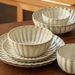 Ceramic Dinnerware Set – Vintage Floral Embossed Bowls & Plates (Microwave Safe, Stackable, Light Luxury Design)_voghion.com