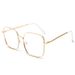 New Fashion Women's Photochromic Glasses Large Frame Square Ins Style Plain Mirror Starlight Fine Sparkle Sunglasses_voghion.com