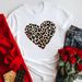 Valentine's Day short-sleeved large size couple T-shirts women's tops leopard print love print tops t-shirts for women_voghion.com