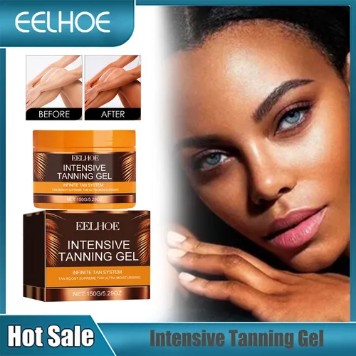Gel bronceador intensivo para el cuerpo y el rostro Aceite bronceador potenciador del bronceado Acelerador eficaz del bronceado en camas solares Crema autobronceadora corporal_voghion.com