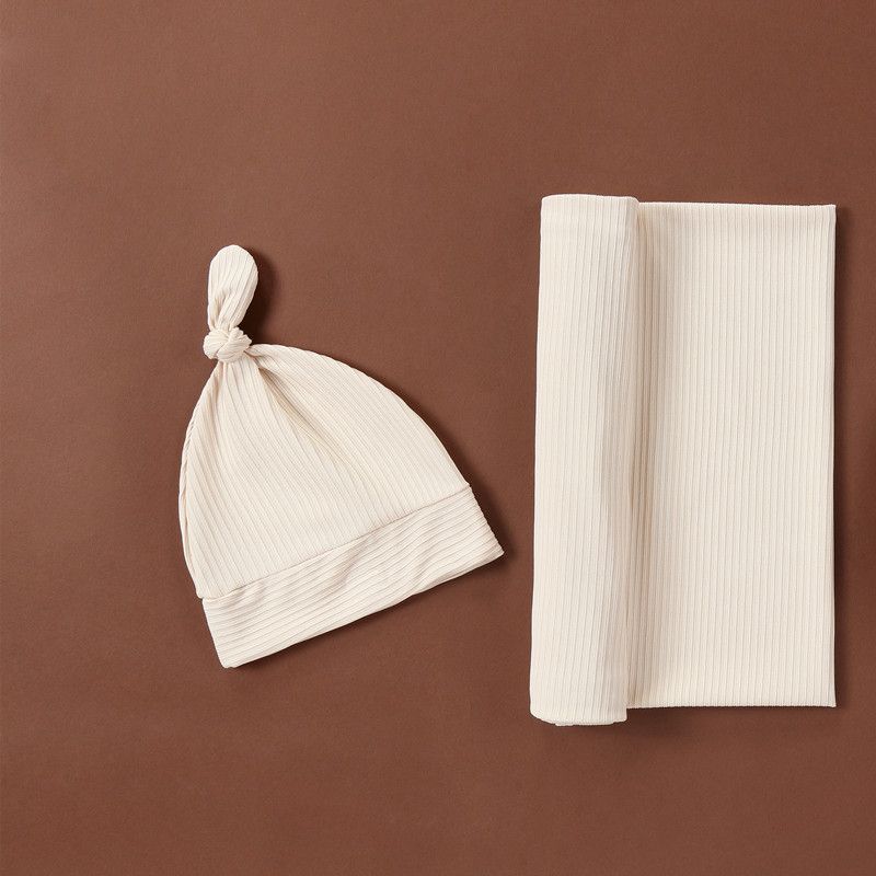 Baby Swaddle Newborn Threaded High-end Haarband 2-delige Set Baby Zomer Bedrukte Swaddle Hoed Deken Herinneringsfotografie Rekwisieten_voghion.com