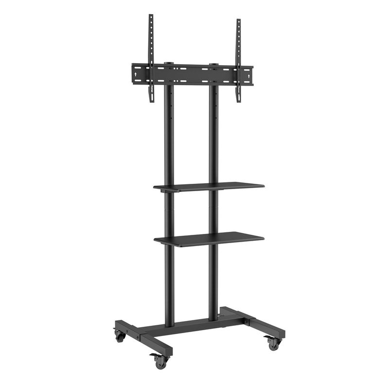 VEVOR Mobile TV Stand, Mobile TV Cart For 32 To 70 Inch TVs, Height Adjustable Portable TV Stand With Wheels, Double Tray For Audio-Visual Devices, Rolling TV Stand With Mount For Bedroom, Living Room_voghion.com