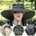 Chapeau de soleil à large bord de 5,9 pouces, protection UV, casquette de pêcheur respirante, pliable, pour hommes et femmes, pêche en plein air, randonnée, plage_voghion.com