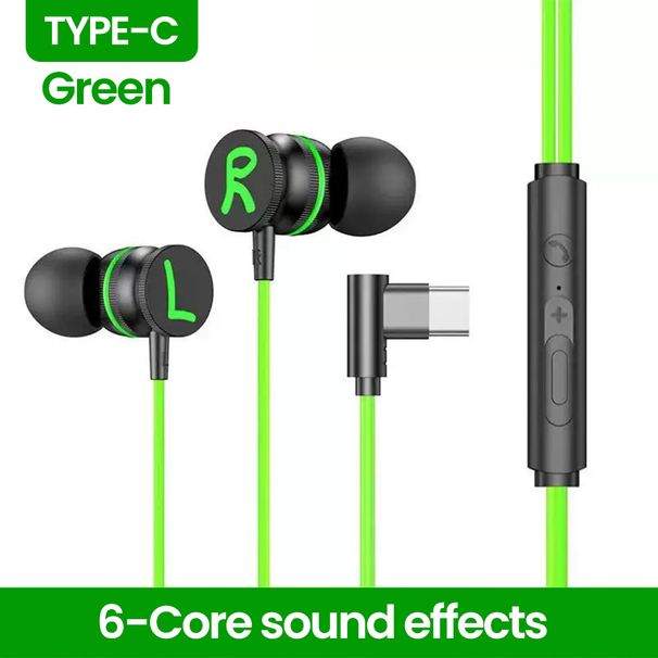 In-Ear-Kopfhörer mit Kabel, 3,5 mm/Typ-C DAC, 90-Grad-Biegung, Stecker, Kopfhörer mit Mikrofon, Headset, Sport-Ohrhörer für Mobiltelefone_voghion.com