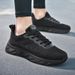 Spring Summer Breathable Running Sports Casual Wear-Resistant Non-Slip Work All Black Mesh Shoes Men Size 45_voghion.com