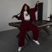 Abbigliamento da donna Urban Streetwear Felpa con cappuccio e pantaloni jogger Set per donna - Completo casual a due pezzi con maniche lunghe in grigio chiaro, rosso vino_voghion.com