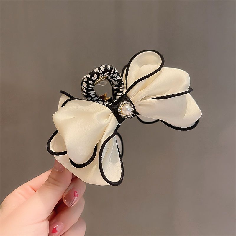 Fabric Bow Grab Clip Women's Large Disc Hairpin Hair Volume Hair Grab Back Of Head Shark Clip Headgear_voghion.com