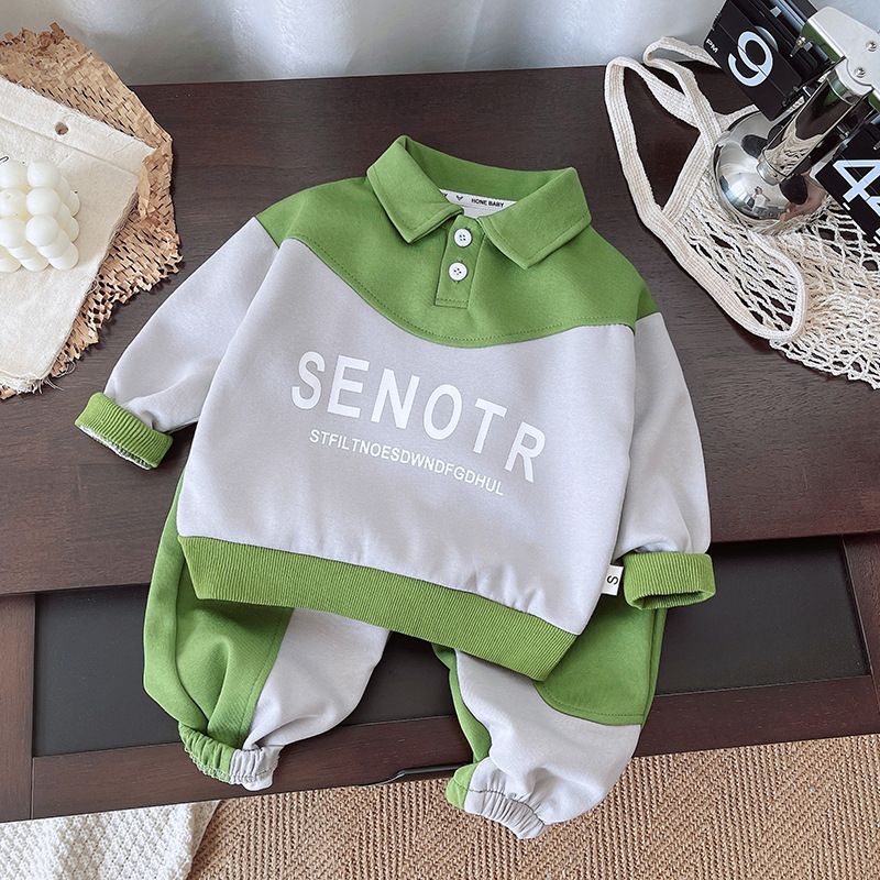 2024 Fashion Boys Polo Spring and Autumn Cartoon Children's Hoodie Two Piece Baby Set_voghion.com