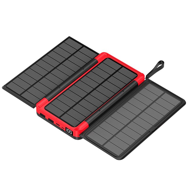 Powerbank Nieuwe opvouwbare zonnepaneel draadloze oplader voor buiten 20000 mAh grote capaciteit mobiele stroom_voghion.com