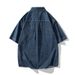 Herenkleding Zomer Nieuw Katoenen Denim Overhemd met Korte Mouwen Herenmode Draagbaar Retro Gewassen Overhemd Trend_voghion.com
