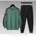 Ανδρικά ρούχα Ανδρικό casual αθλητικό κοστούμι ανδρικό μακρυμάνικο παντελόνι σετ δύο τεμαχίων με ραφές αντίθεσης χρώματος ανδρικό φούτερ μπλουζάκι με στρογγυλή λαιμόκοψη_voghion.com