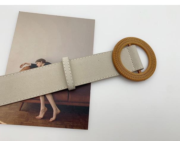 Women's Wide Suede, Fashionable And Versatile Round Buckle, With Coats, Skirts, Belts, Women's Sweaters, Black Waistband_voghion.com