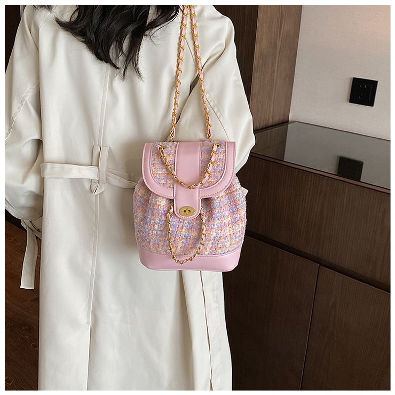 Chain Woven Small Fragrant Bag Can Be Added With One Shoulder Crossbody Backpack For Girls Mini Bag_voghion.com