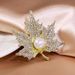 Damen Exquisite Eleganz Diamant Corsage Perle Pin Mode Einfache Kleidung_voghion.com