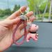 Niedlichen Cartoon Ton Französisch Bulldog Welpen Zubehör Kreative 3D Ornament Auto Schlüsselanhänger Ring Anhänger_voghion.com