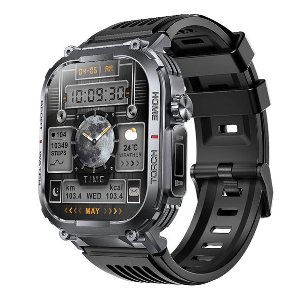 Smartwatch – Bluetooth Calling, Health Tracker & LED Flashlight, Multi-Language Support, 7-Day Battery, Aluminum Alloy Touchscreen Smart Watch_voghion.com