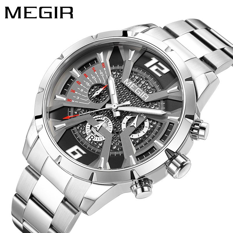 Montre à trois yeux pour hommes, bracelet en acier, étanche, multifonctionnelle, mode Business, lueur ajourée, marque, nouvelle collection 2023, offre spéciale_voghion.com