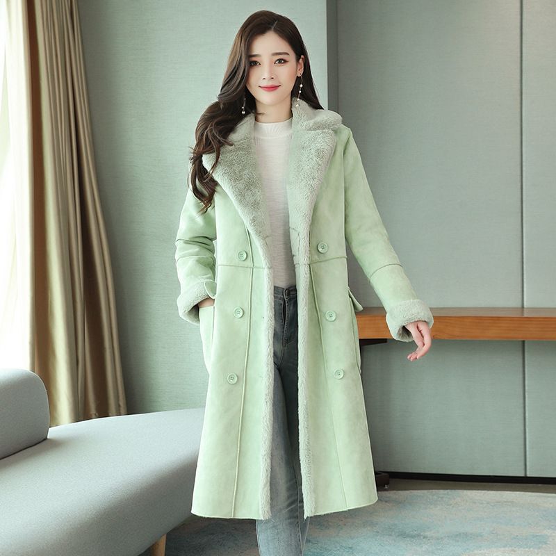 Giacca in denim con fodera in sherpa – Cappotto oversize a maniche lunghe con colletto polo – Capospalla invernale caldo di media lunghezza (S/M/L/XL/XXL/2XL)_voghion.com