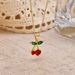 Collana con ciondoli di ciliegie per donna, catena in acciaio inossidabile placcato oro 14 carati, regalo di compleanno_voghion.com