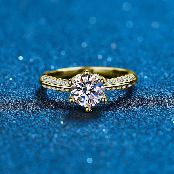 Half The Country Live Broadcast Moissanite Diamant-Intarsien Frauen Elegante Ein Karat Sechs-Zinke Einstellbare_voghion.com