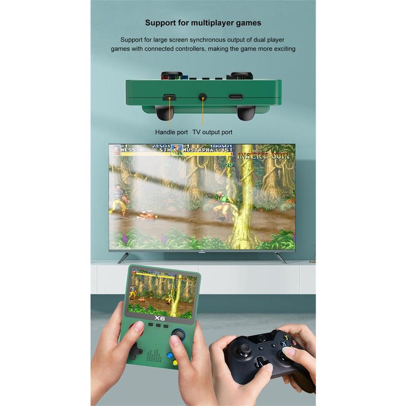 Draagbare videogameconsole X6 Ingebouwde 8000+ games 11 simulatoren Retro game 3D-joystick Gamepad_voghion.com