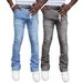 Herren Straight Fit Patch Denim Jeans – Trendy Stacked Pants für europäischen & amerikanischen Streetstyle_voghion.com