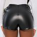 2025s 811#New Black High-Waisted Stretch Shorts For Women, Tight Casual Pants, Leather Boot Shorts, Plus Size_voghion.com