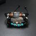 Multi-layer Beaded Cowhide Bohemian Style Women's Woven Alloy Feather Leather Bracelet Jewelry_voghion.com