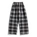 Korean Style Checkered Pants For Teens – Loose Straight-Leg Trousers With Fleece Lining (Blue/Gray) – Winter Casual & Streetwear Essential_voghion.com