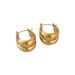 Real Gold Electroplated Titanium Steel Vintage Retro Versatile Double Layer U Shaped Earrings_voghion.com