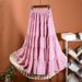 Women's new elastic splicing large swing long chiffon skirt long skirt_voghion.com