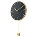 Brass Slate Wall Clock Modern Design Creative Minimalist Timepiece_voghion.com