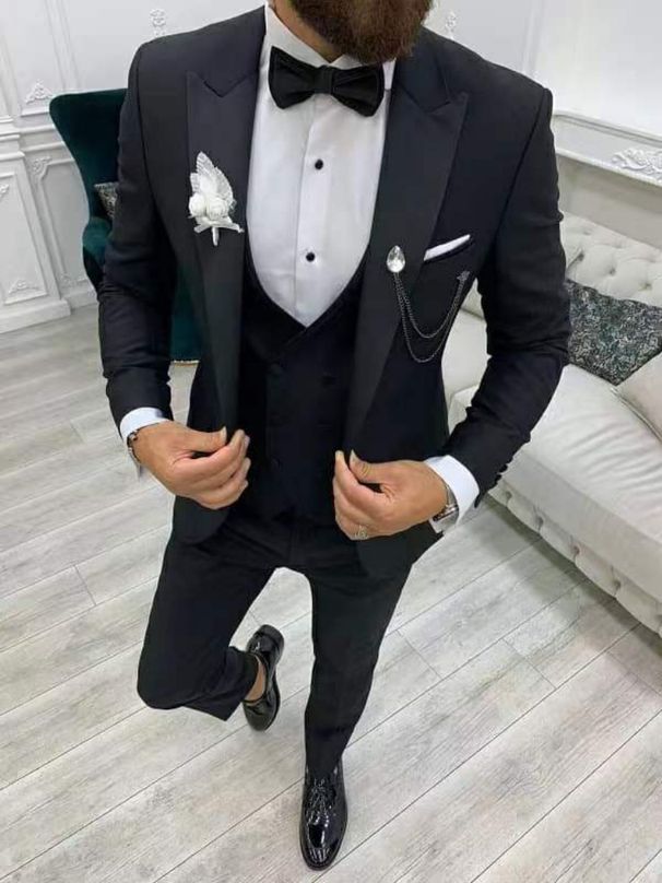 Men's Clothing Three piece Suit Groom Best Man Wedding Banquet Large Size_voghion.com