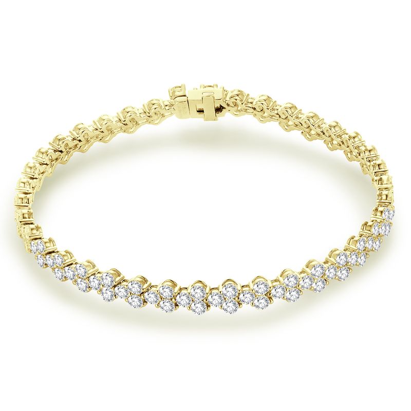 Full Diamond Gold Bracelet Inlaid With Cultured Diamond Tennis Chain Gift High End Jewelry 2.5mm Gold Bracelet_voghion.com